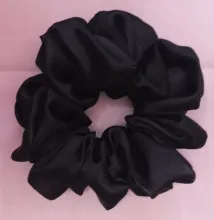 XL black satin scrunchie